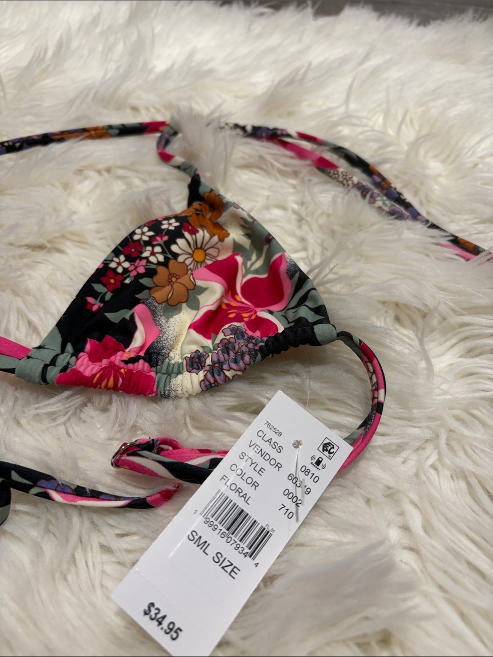 PacSun Pink Multi Floral Tie-Side Bikini - Picture 6 of 12